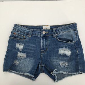 Hudson Jeans Kids Distressed Blue Denim Shorts
